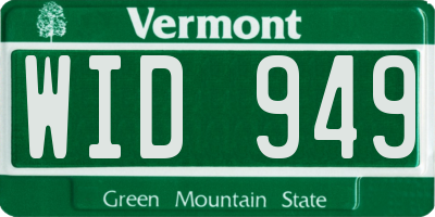 VT license plate WID949