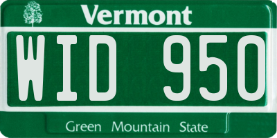 VT license plate WID950