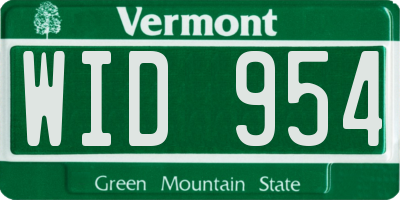 VT license plate WID954