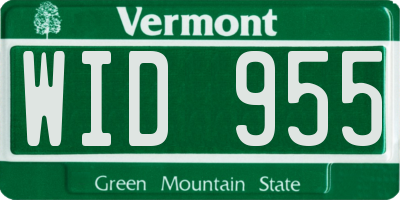 VT license plate WID955