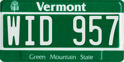VT license plate WID957