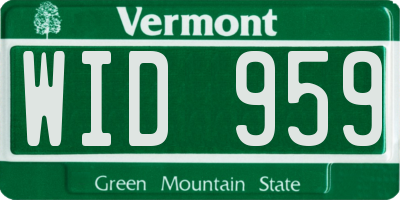 VT license plate WID959