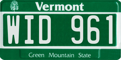 VT license plate WID961