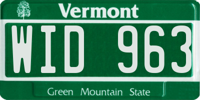 VT license plate WID963