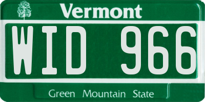 VT license plate WID966