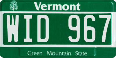 VT license plate WID967