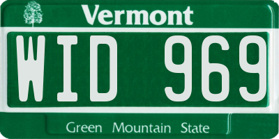 VT license plate WID969
