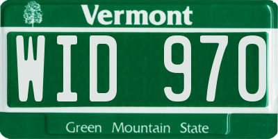 VT license plate WID970