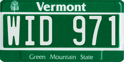 VT license plate WID971