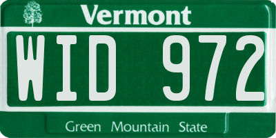 VT license plate WID972