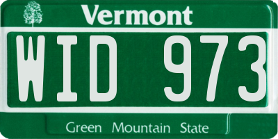 VT license plate WID973