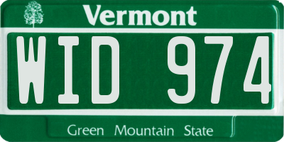 VT license plate WID974
