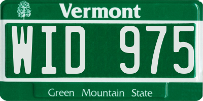 VT license plate WID975