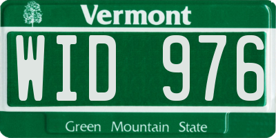 VT license plate WID976