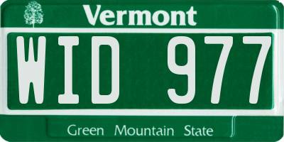 VT license plate WID977