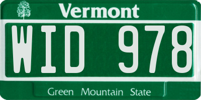 VT license plate WID978