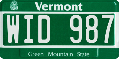 VT license plate WID987
