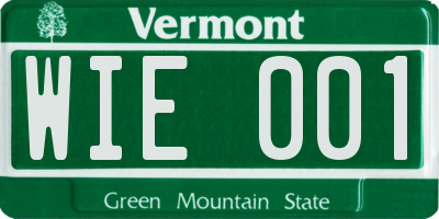 VT license plate WIE001
