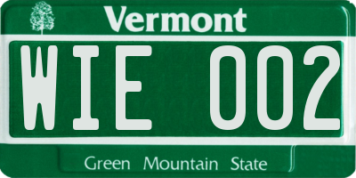 VT license plate WIE002