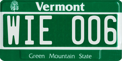 VT license plate WIE006