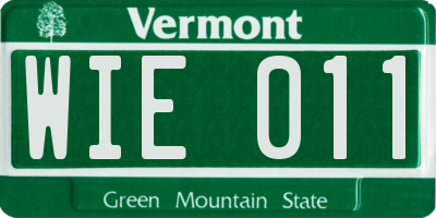 VT license plate WIE011