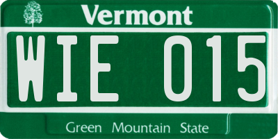 VT license plate WIE015
