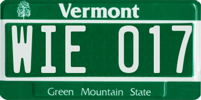VT license plate WIE017