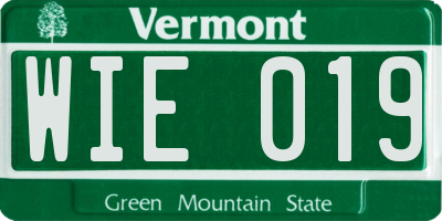VT license plate WIE019