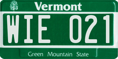 VT license plate WIE021
