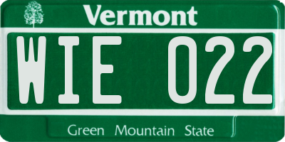 VT license plate WIE022