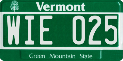 VT license plate WIE025