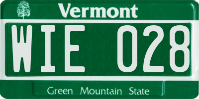 VT license plate WIE028