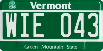 VT license plate WIE043