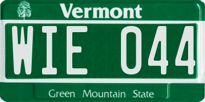 VT license plate WIE044