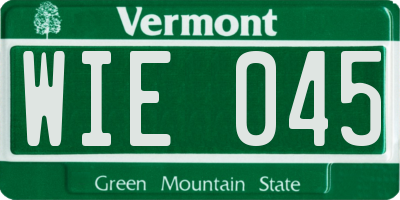 VT license plate WIE045