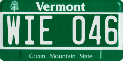 VT license plate WIE046