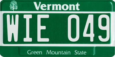VT license plate WIE049