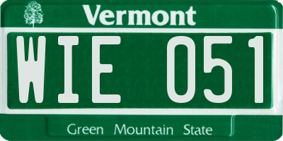 VT license plate WIE051