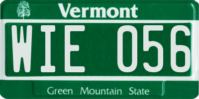 VT license plate WIE056