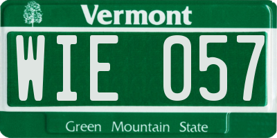VT license plate WIE057