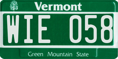 VT license plate WIE058