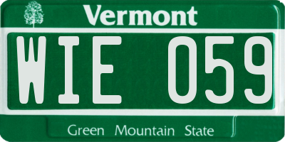 VT license plate WIE059