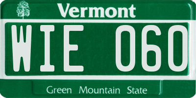 VT license plate WIE060