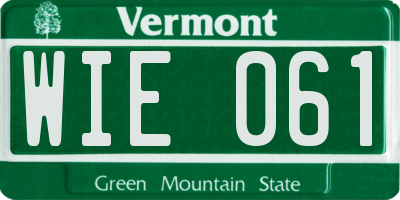 VT license plate WIE061