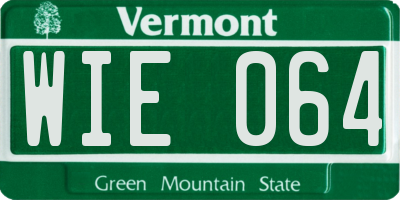 VT license plate WIE064