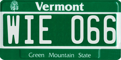 VT license plate WIE066
