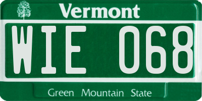 VT license plate WIE068