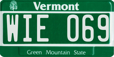 VT license plate WIE069