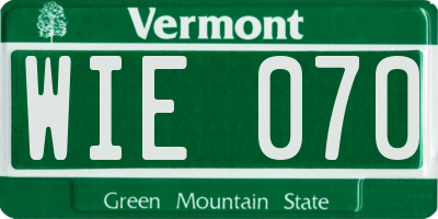 VT license plate WIE070