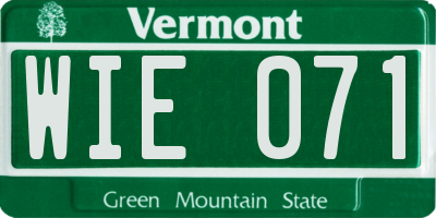 VT license plate WIE071